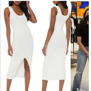 VICI x Nordstrom Sleeveless Side Slit Ribbed Cotton Body-con Dress